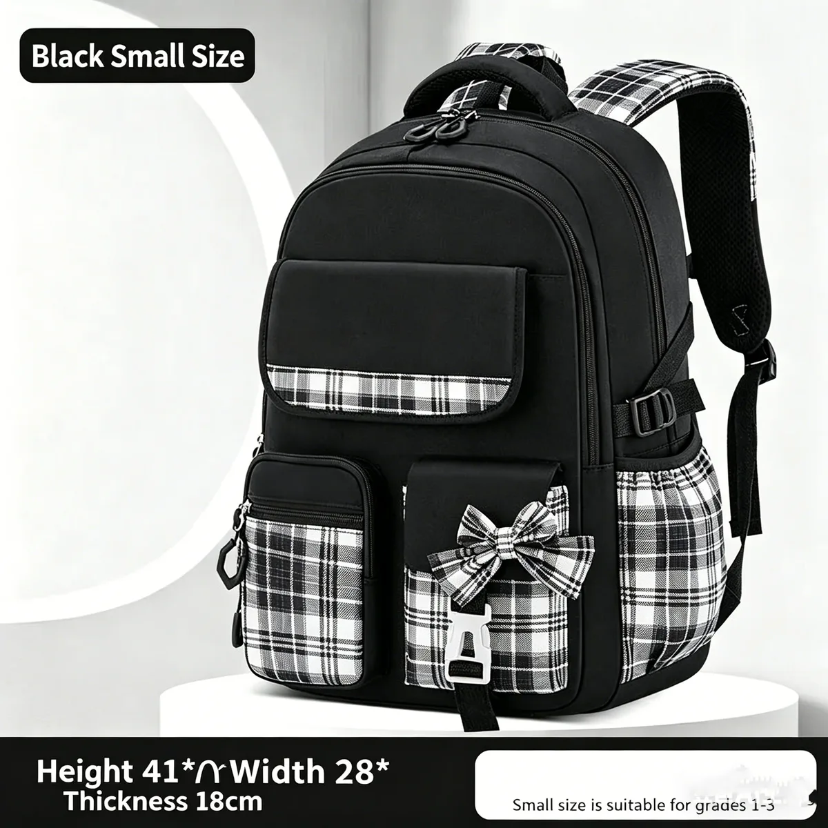 sac à dos à carreaux pour protection de la colonne vertébrale, ergonomique, pour élèves du primaire, filles, grande capacité, léger et étanche