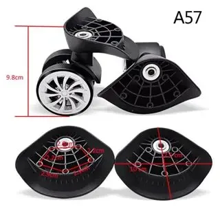 roue de remplacement a57 pour bagages, pivotante, universelle, noire, double rangée, pour valises a57-fsl