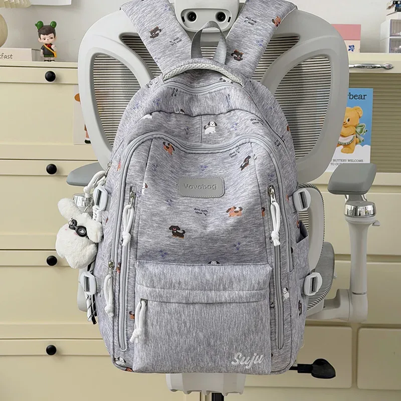 nouveau sac à dos grande capacité imprimé chien de dessin animé, sac à bandoulière pour filles du primaire et du secondaire, sac à dos de voyage pour ordinateur portable, sac d'école