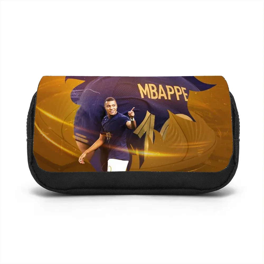 trousse de papeterie grande capacité double compartiment m-mbappe, motif étoile de football, pour étudiants