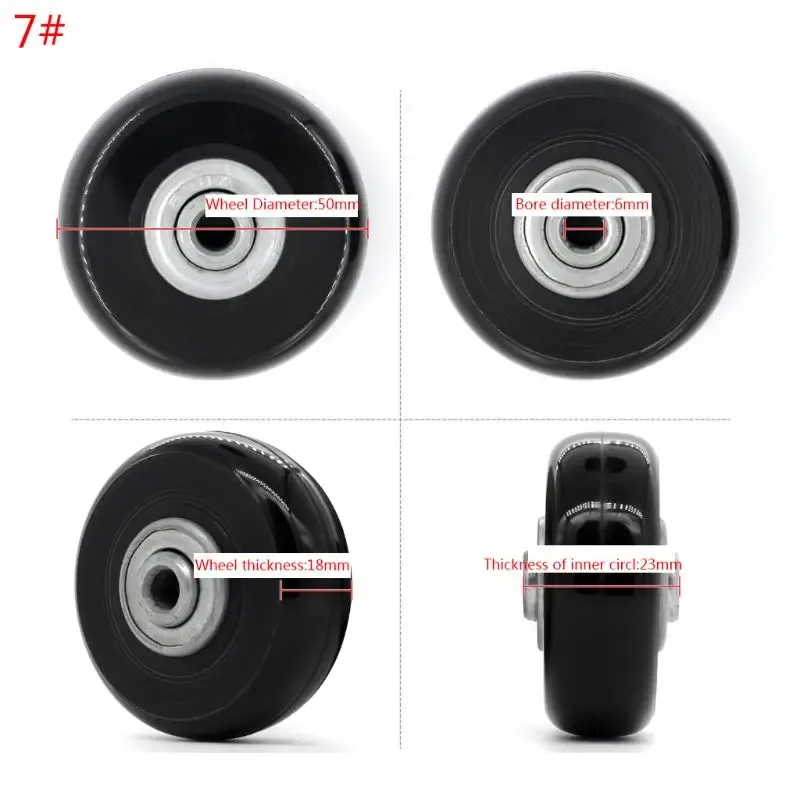 roulettes de remplacement en plastique pour valise rotative, 1 pièce
