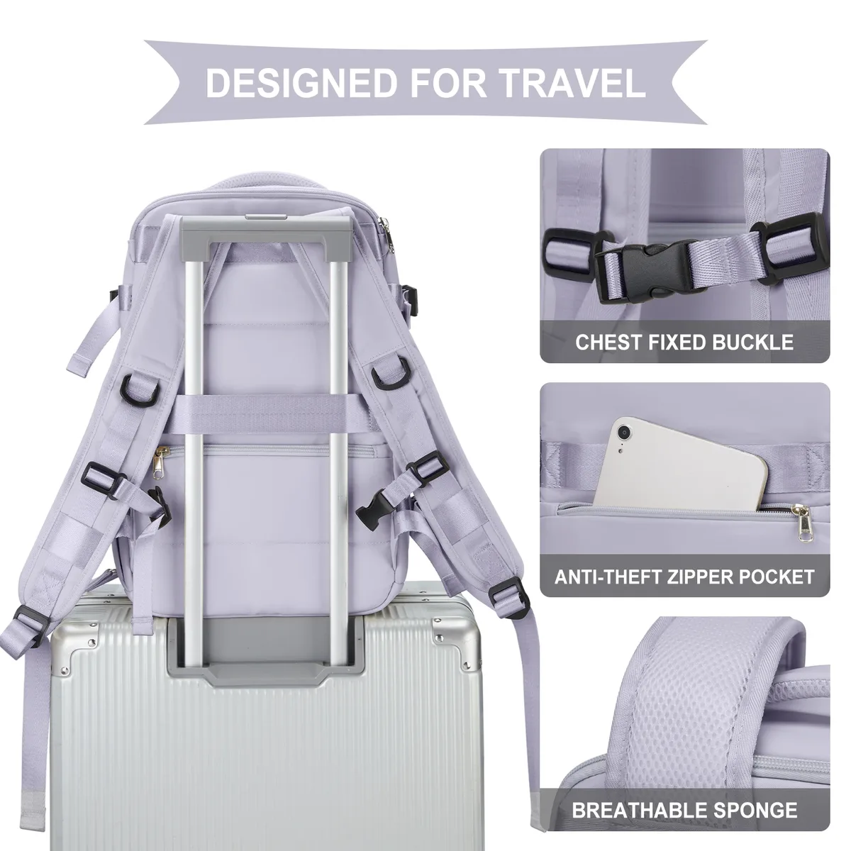 sac à dos de voyage de cabine pour femmes, sac pour ordinateur portable, grande capacité, easyjet, sac à main 45x36x20, ryanair 40x20x25, sac résistant à l'eau