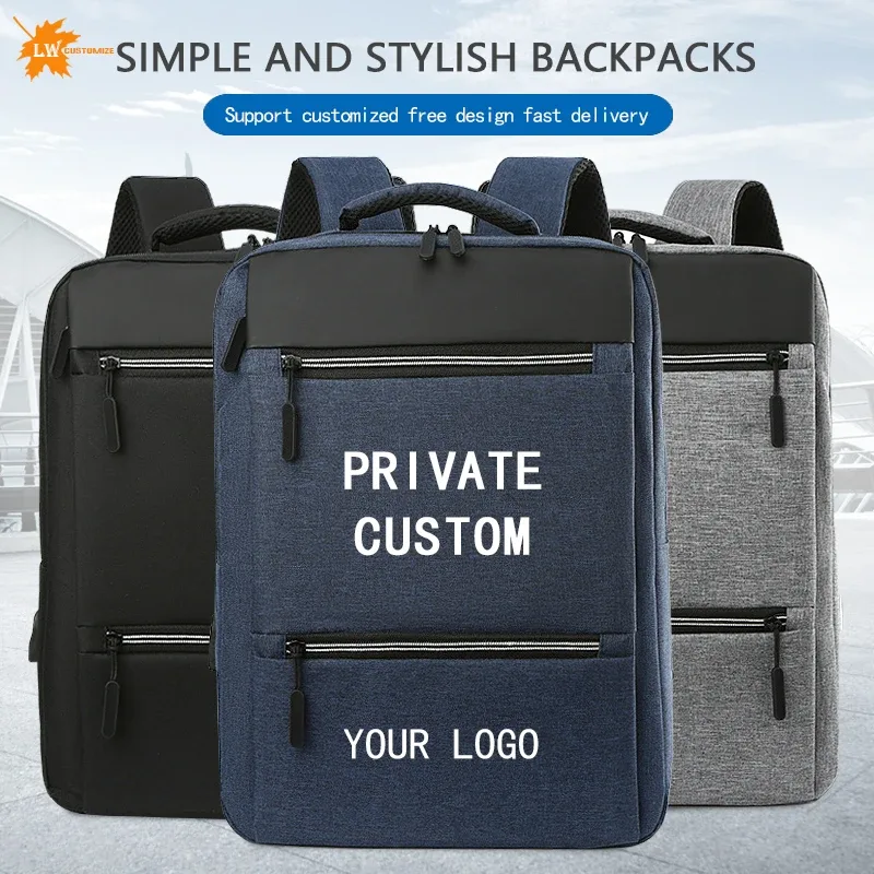 sac à dos personnalisé avec votre logo pour garçon et fille, cartable d'école, voyage d'affaires, sacoche pour ordinateur portable, impression personnalisée, nom de photo diy, vente en gros