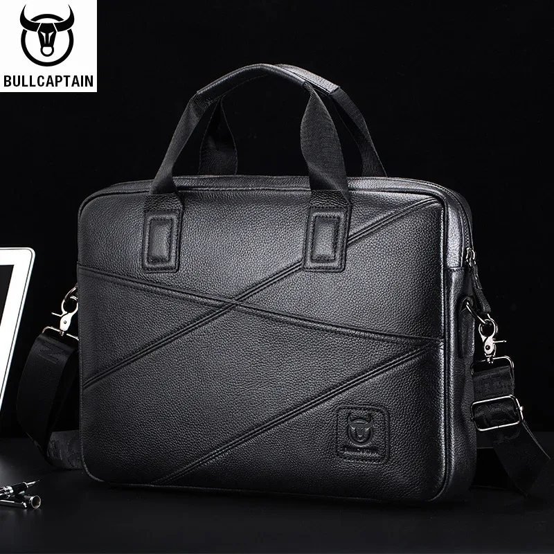 bullcaptain porte-documents en cuir pour hommes avec grande capacité sac à main multifonctionnel sac d'affaires pour ordinateur sac cartable pour hommes
