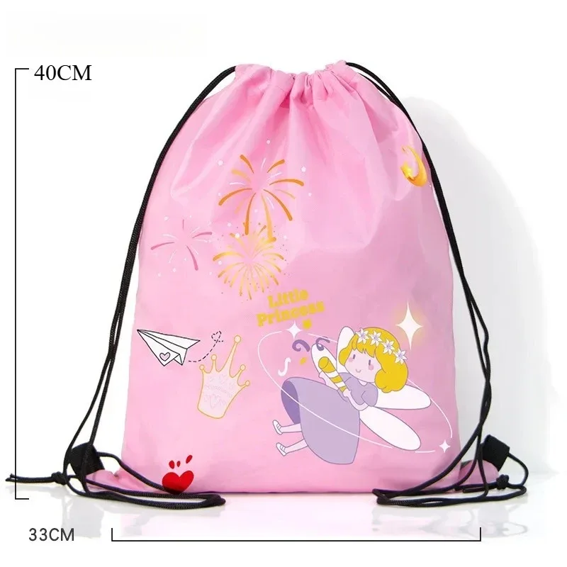 sac à dos à cordon de serrage avec imprimé espace et dessin animé, sac de sport de grande capacité, sac de rangement de voyage imperméable