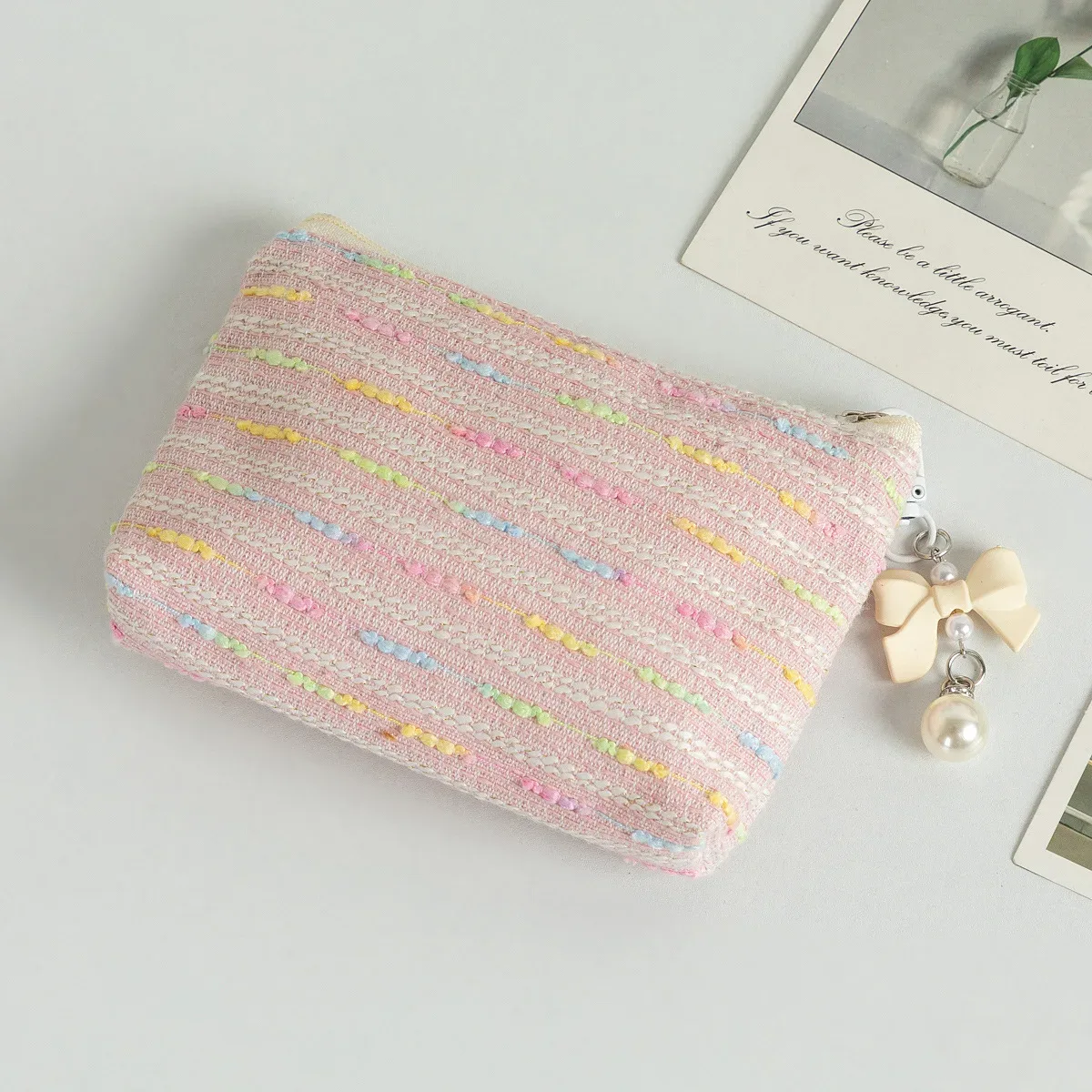 petit sac de maquillage cosmétique, mini sacs de rangement rayés pour femmes, étui de maquillage pour rouge à lèvres, sac à main mignon pour enfants, pochette pour pièces de monnaie