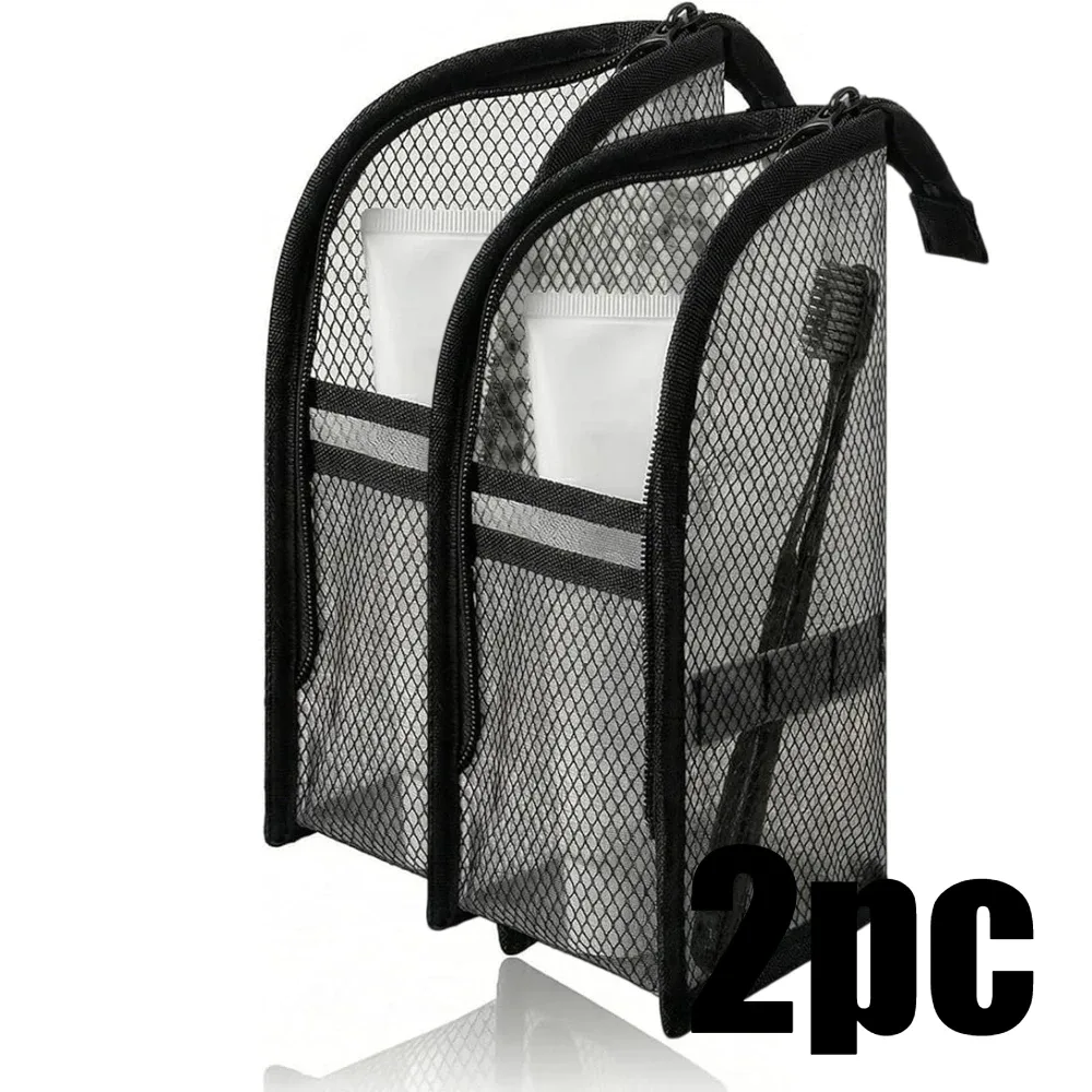 sac à cosmétiques en maille eva, 1/2 pièces, sac de rangement de voyage, organisateur de maquillage, pochette de maquillage pour femme, trousse de toilette portable, étui de beauté