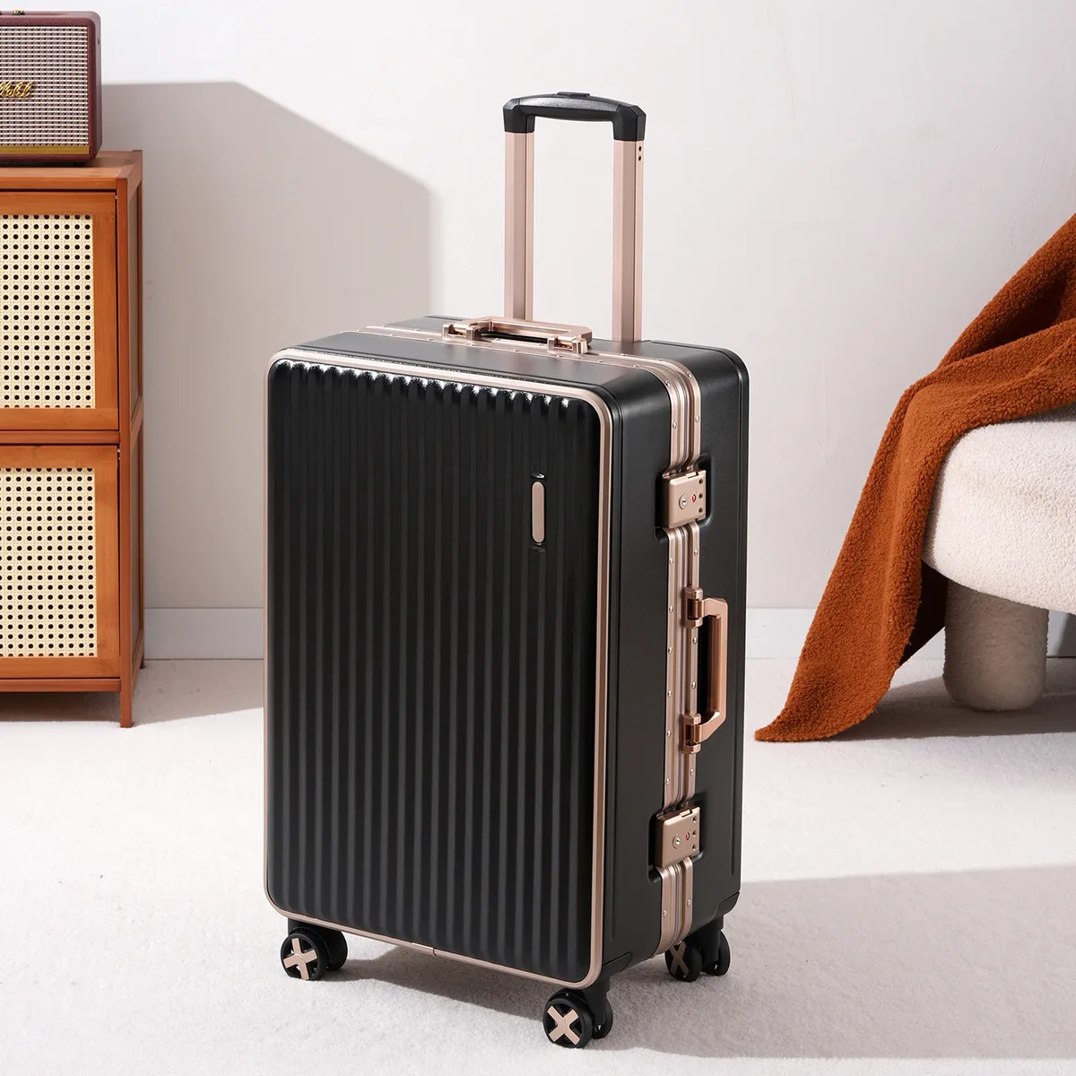valise de voyage de haute qualité, nouvelle collection, 20 pouces, avec cadre en aluminium, en abs+pc épaissi, disponible en 22/24/26/28 pouces