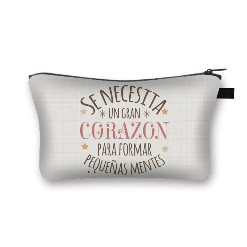 merci enseignant/ gracias maestra/ merci maitresse trousse à cosmétiques femmes trousse de maquillage filles organisateur cosmétique cadeau de remise des diplômes