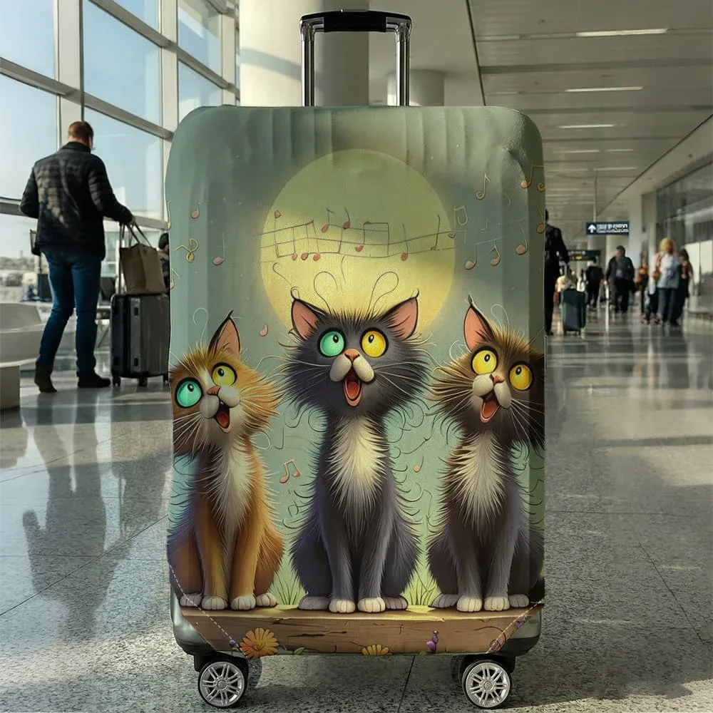 housse de protection pour bagages à motif de chat, ensemble adapté aux bagages de 18 à 32 pouces, housse de poignée de valise, accessoires de voyage