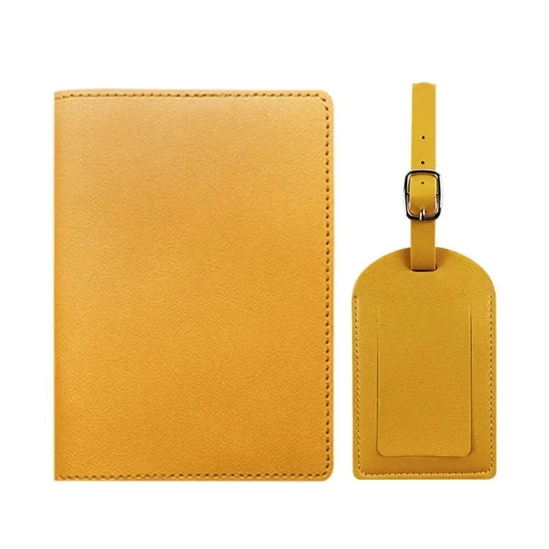 porte-passeport en cuir pu épais multicolore, couverture de passeport avec carte en papier, ensemble d'étiquettes de bagage