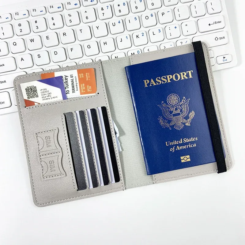 portefeuille de voyage en cuir multifonctionnel pour passeport, accessoires de protection, porte-documents de voyage pour femmes/hommes