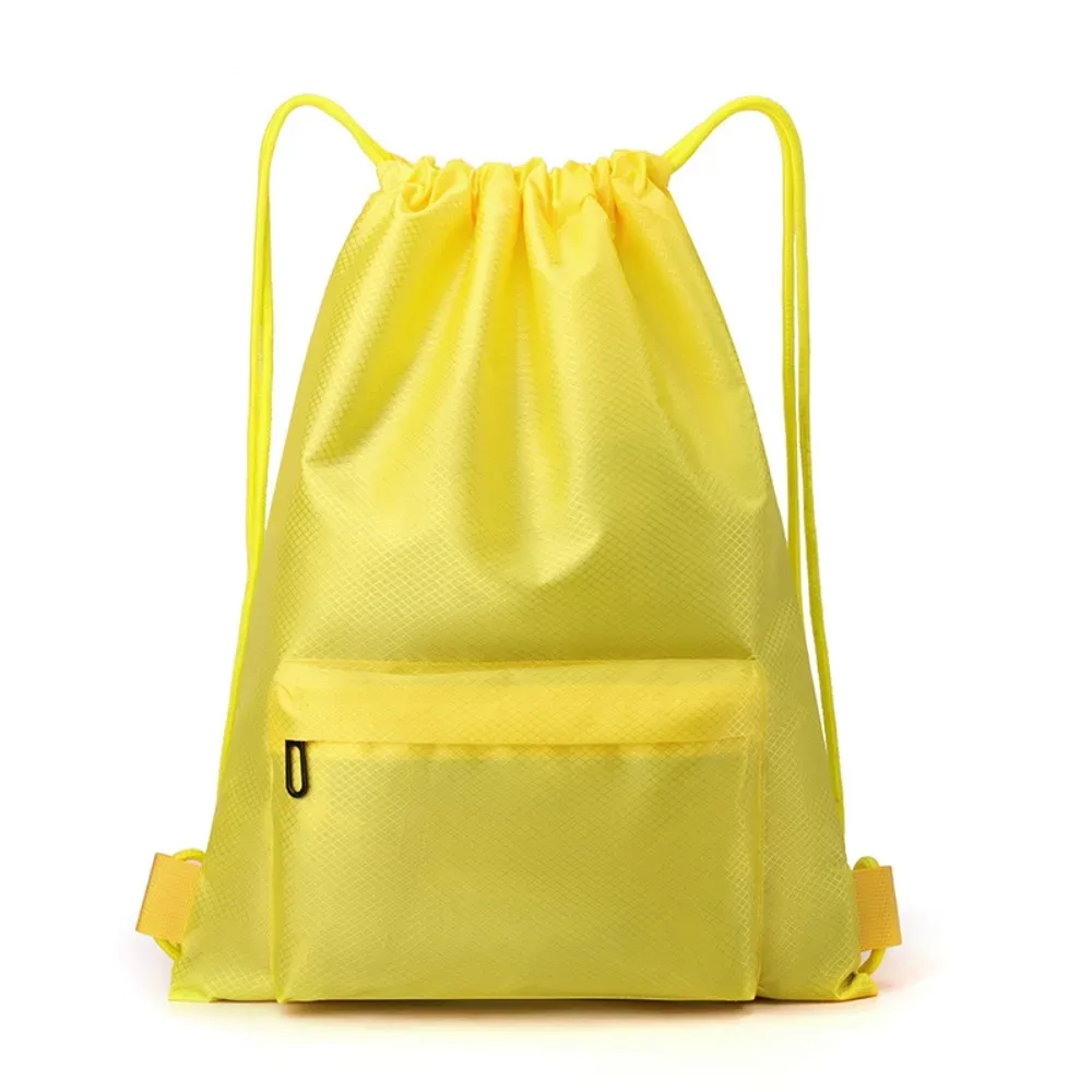 sac de sport à cordon de serrage de couleur unie, sac à dos de sport imperméable à séchage rapide, bretelles réglables, grande capacité, sac de sport à double épaule