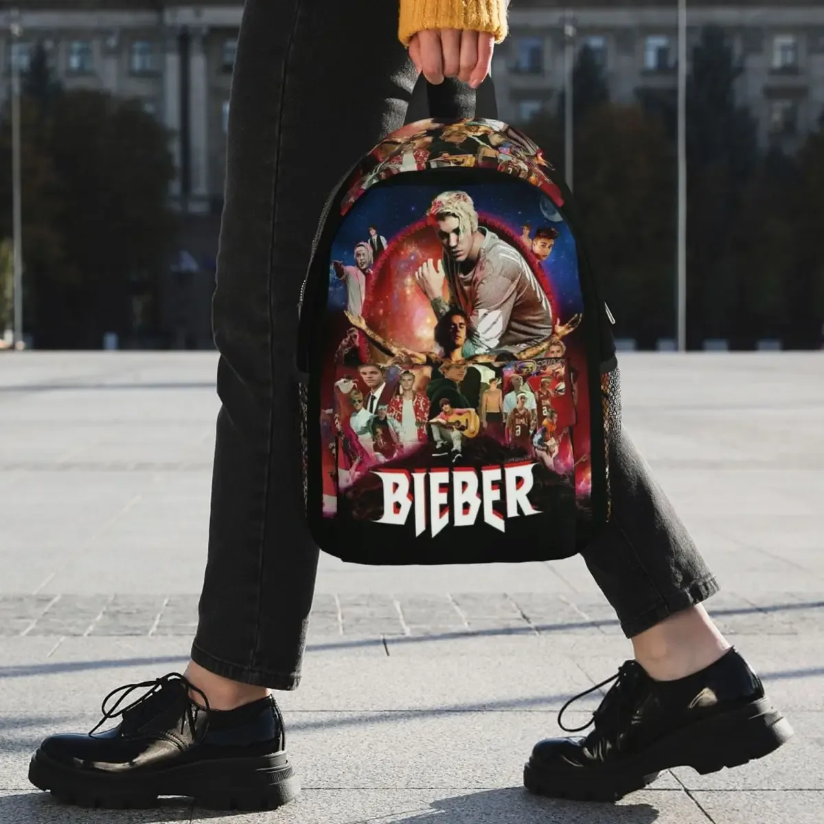 sac à dos justin bieber pour étudiants, garçons et filles, sac d'école pour hommes et femmes, sacs à bandoulière pour ordinateur portable