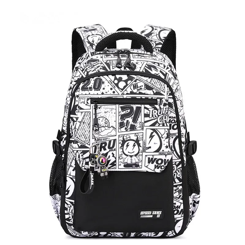 nouveau sac à dos imperméable 2026 pour homme, compatible ordinateur portable 15,6 pouces, imprimé graffiti, sac de voyage oxford pour femme, sac scolaire vintage pour homme