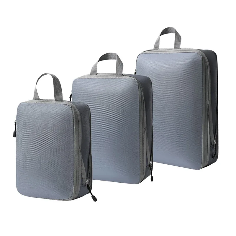 ensemble de 3 cubes de rangement compressibles pour vêtements de voyage, sacs organisateurs de vêtements imperméables et compressibles pour valise