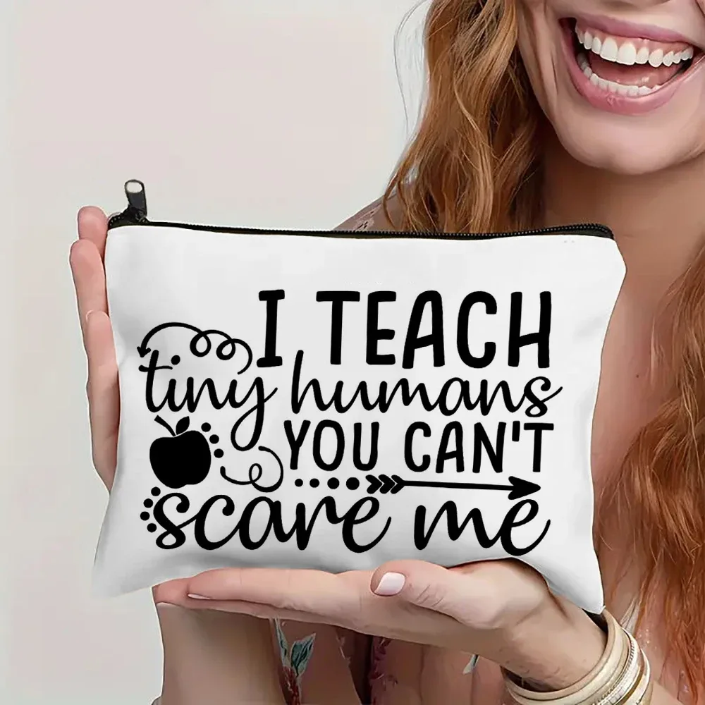 café donnez-moi professeur puissance femmes lin sac cosmétique pochette de maquillage sac à main rouge à lèvres organisateur fête des enseignants meilleurs cadeaux sac à stylos
