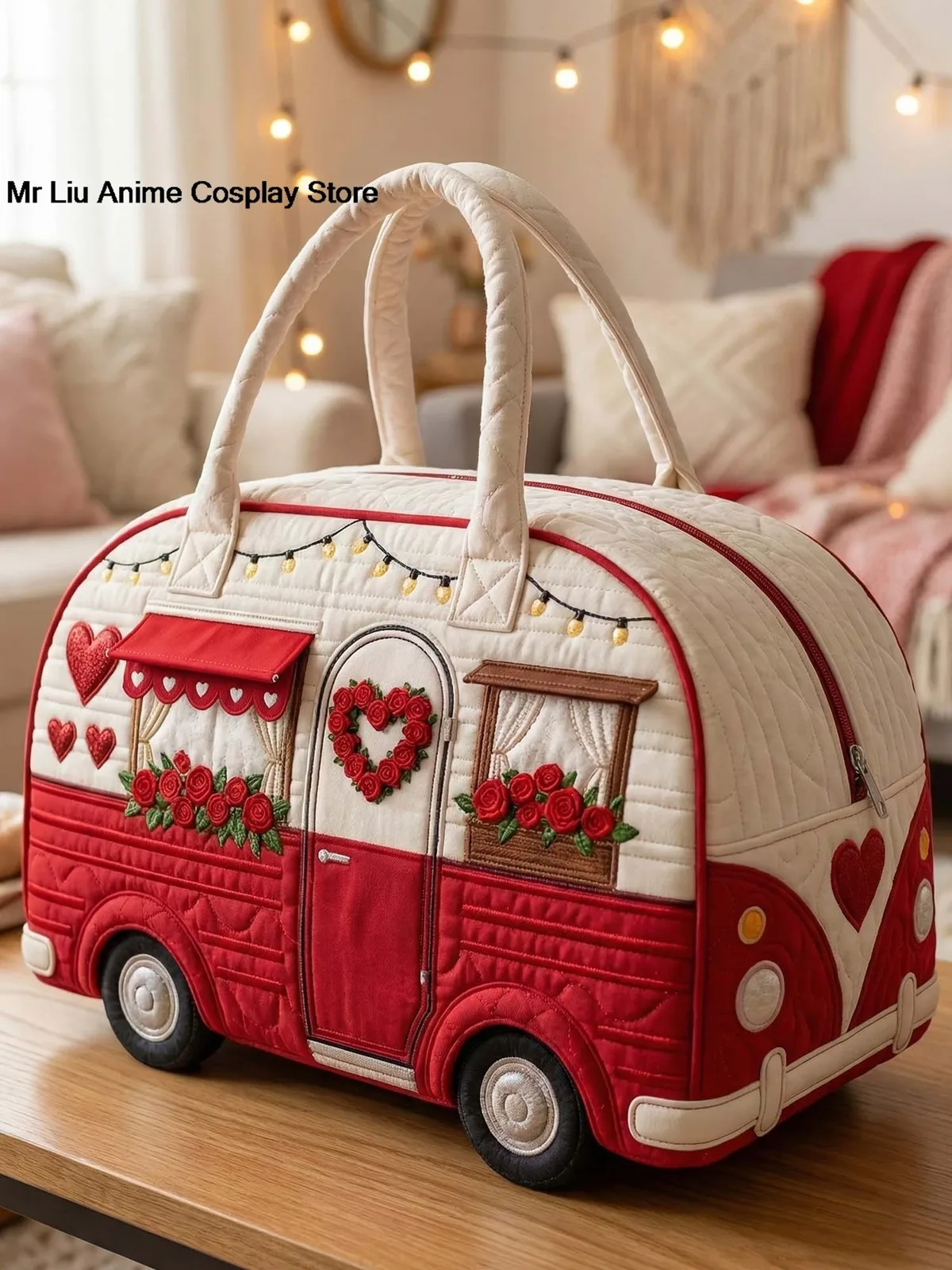 sac de voyage matelassé en forme de cœur pour camping-car, élégant sac à main, sac de sport, randonnée, camping