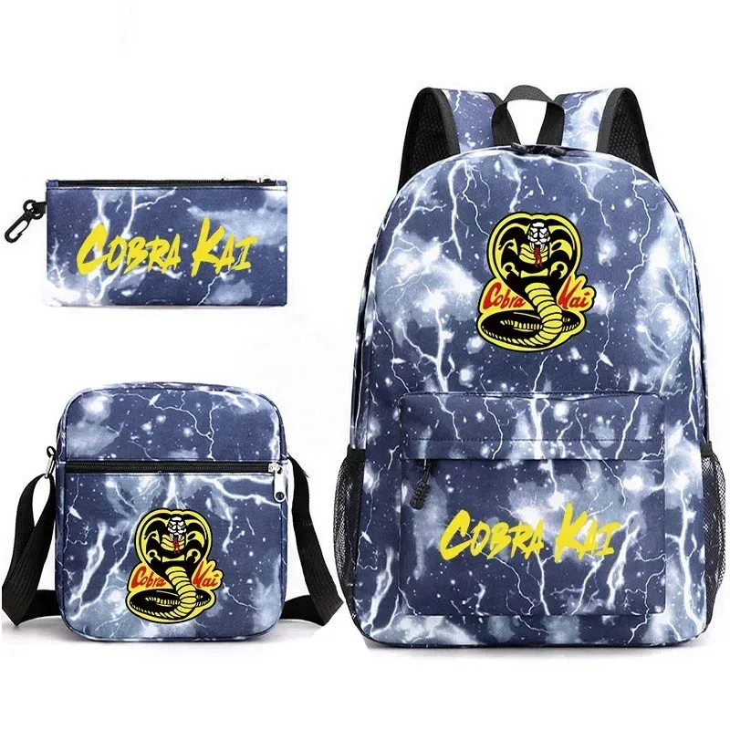 cobra kai sac à dos cartable sac à bandoulière trousse à crayons ensemble cadeau pour enfants étudiants
