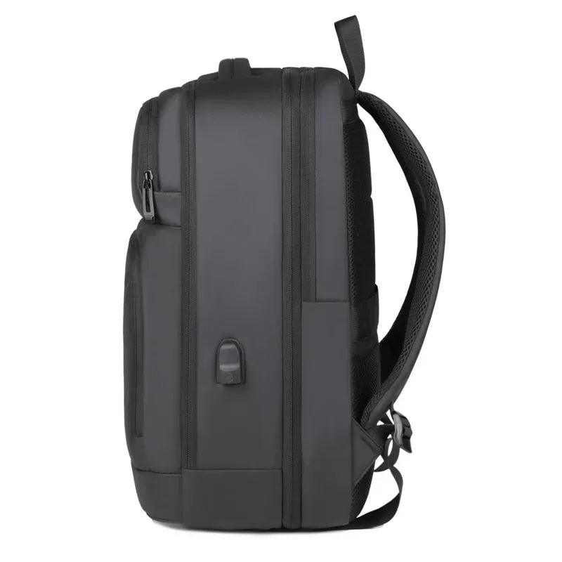 Sac à dos de chargement USB hydrofuge pour voyage d'affaires, sac à dos extensible de grande capacité pour hommes et femmes, noir pratique pour les déplacements quotidiens