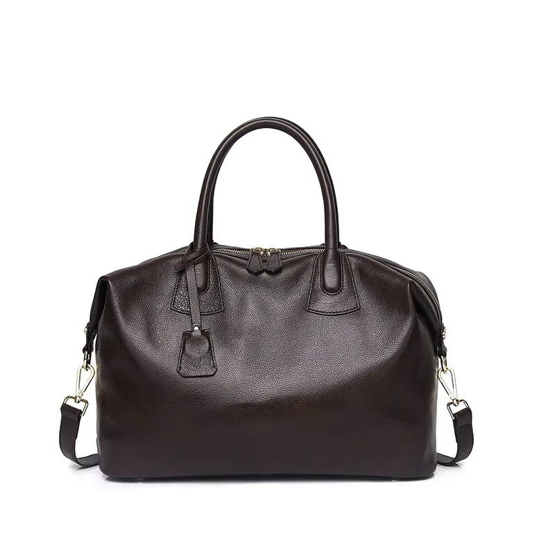 sac de sport de voyage en cuir véritable, sac fourre-tout lancé unique, grand sac messager de week-end