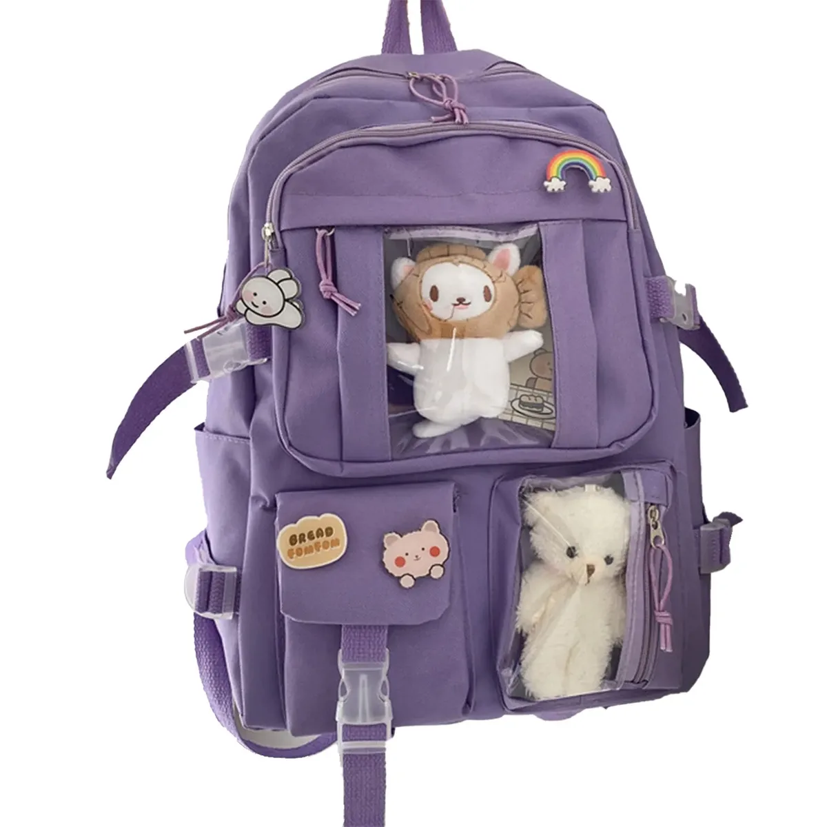 sacs d'école de voyage simples et décontractés, portables, grande capacité, étanches, pour livres scolaires, trousse à crayons, bouteille d'eau, sac à livres pour hommes et femmes
