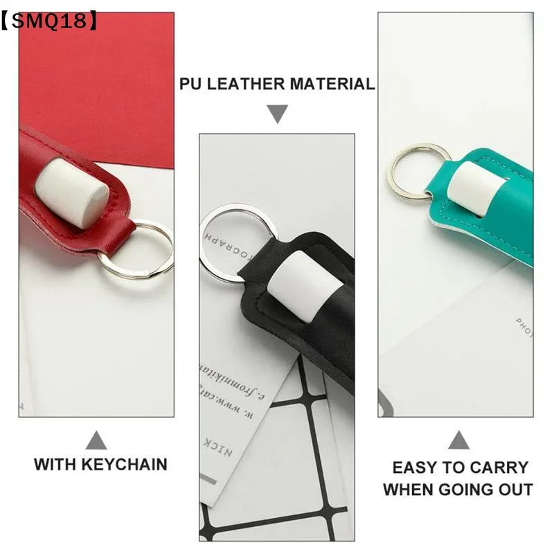 pochette en cuir pu pour baume à lèvres, porte-clés, étui portable pour rouge à lèvres et brillant à lèvres, housse de protection pour flacon de baume à lèvres, porte-clés 【smq】