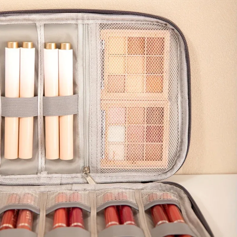 1 sac de rangement pour rouge à lèvres, sac de rangement pour fond de teint et crayon à sourcils, sac de maquillage portable pour voyage