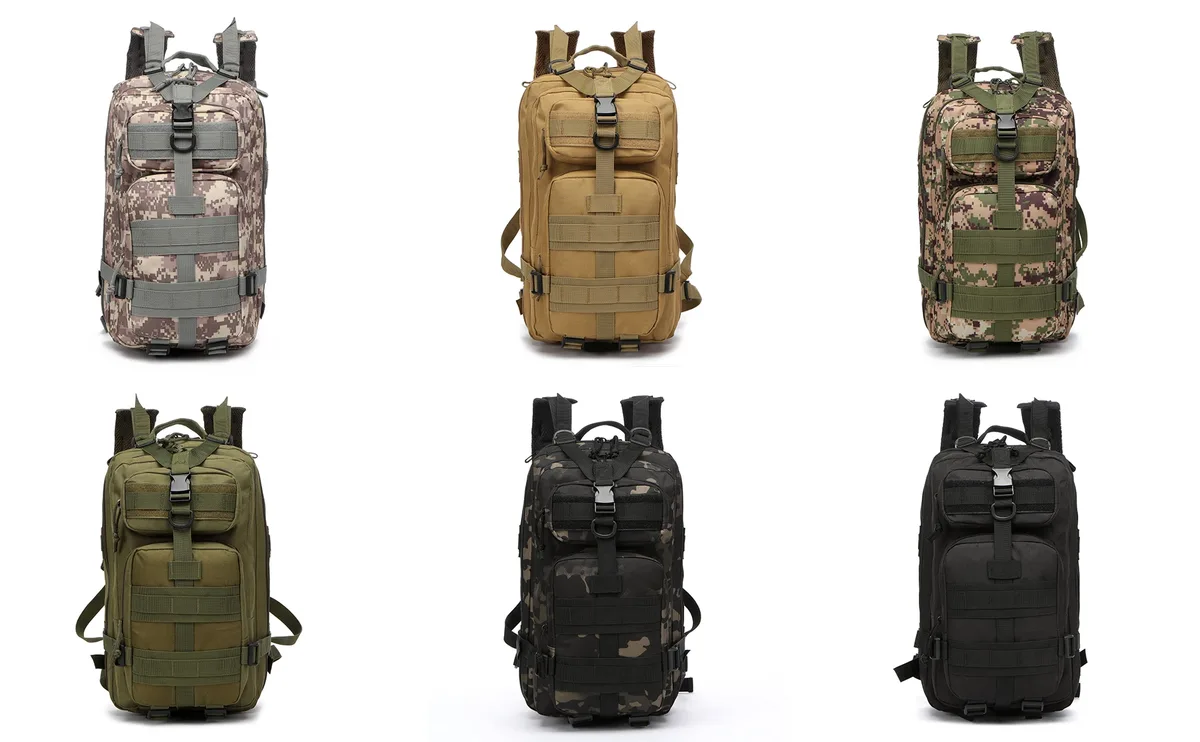 Sac à dos de randonnée tactique de sport de plein air de 25 L, imperméable, pour la pêche, la chasse, le trekking