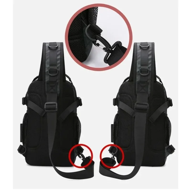 équipement de pêche double épaule bandoulière vélo sport sac à dos étanche camouflage tactique poitrine sac luya sacs