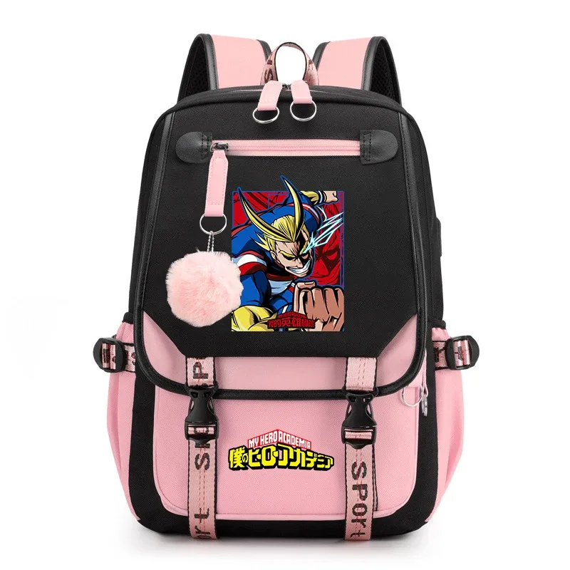 sac à dos d'étudiant imprimé my hero academia, léger et décontracté, pour filles, pour l'école et les voyages