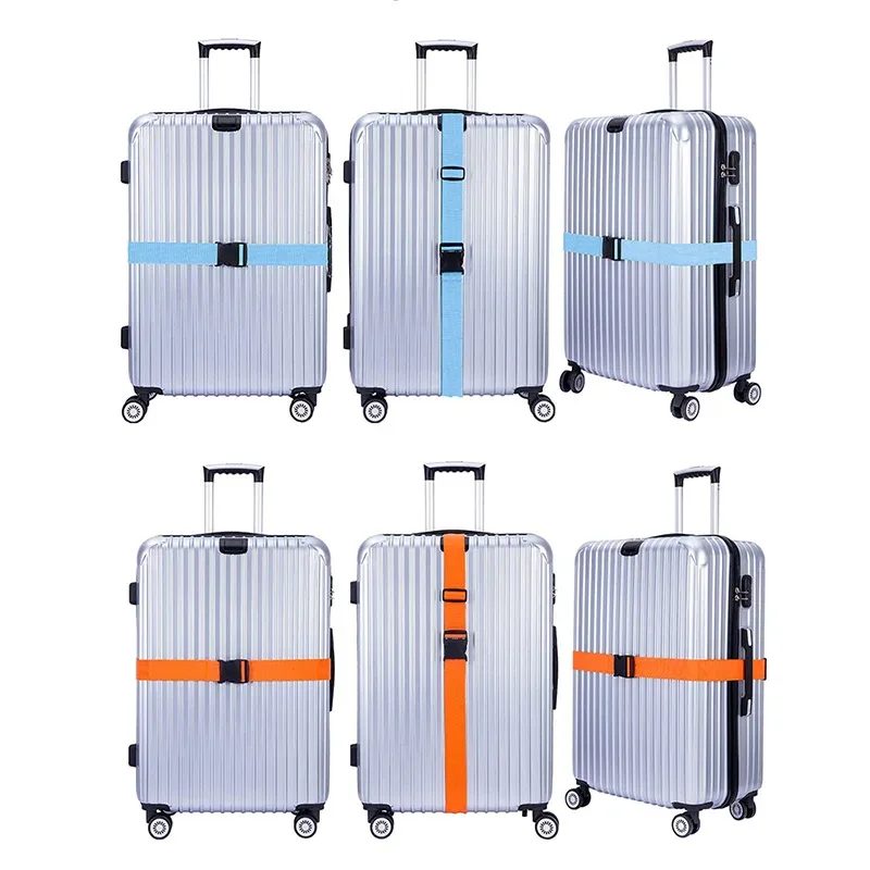 sangle de bagage en nylon réglable, 1 pièce, sangle à boucle pour valise de voyage, accessoires de voyage, emballage de valise, ceinture de sécurité