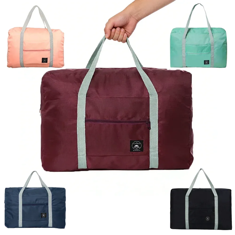 sac de voyage pliable de grande capacité, imperméable et résistant à l'usure, peut être porté à la main et stocké sur une épaule à la maison.