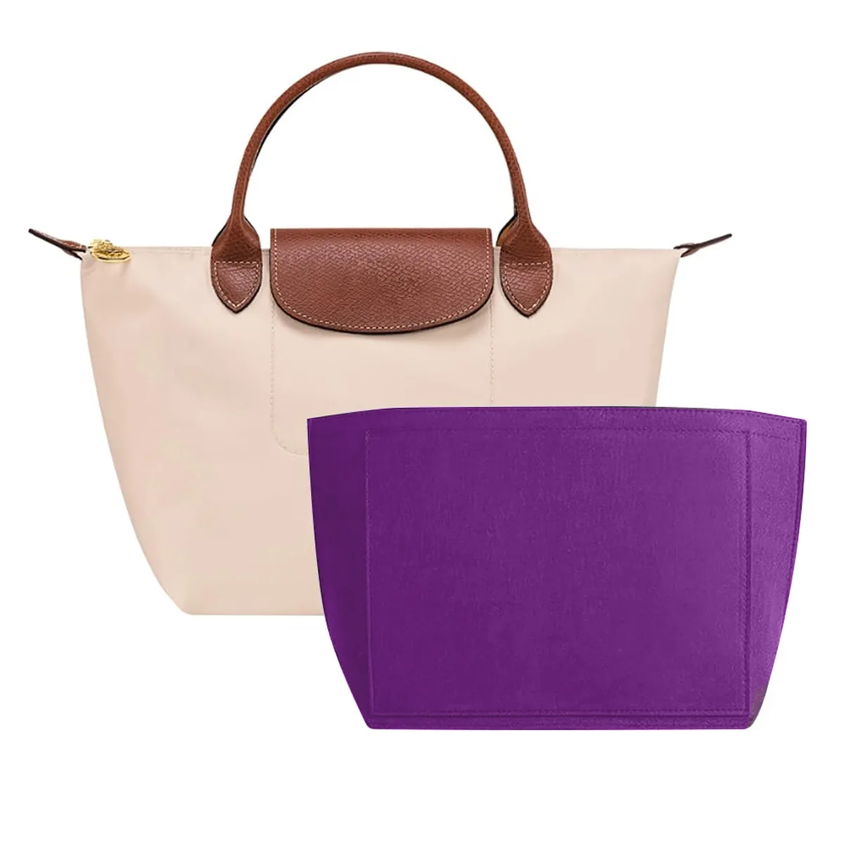 sac à insérer en feutre adapté au sac à main longchamp, sac de doublure en tissu feutré, sac de maquillage, support de voyage, organisateur de sac à main portable