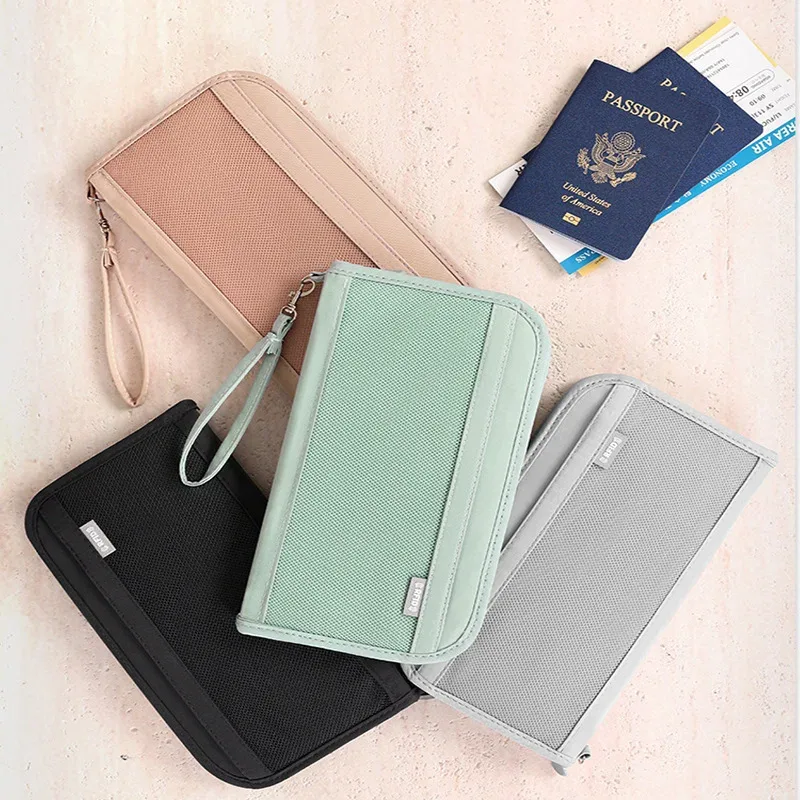 portefeuille de passeport multi-styles, organiseur de documents de voyage portable, porte-cartes multiple, sac de rangement pour documents pour les voyages d'affaires