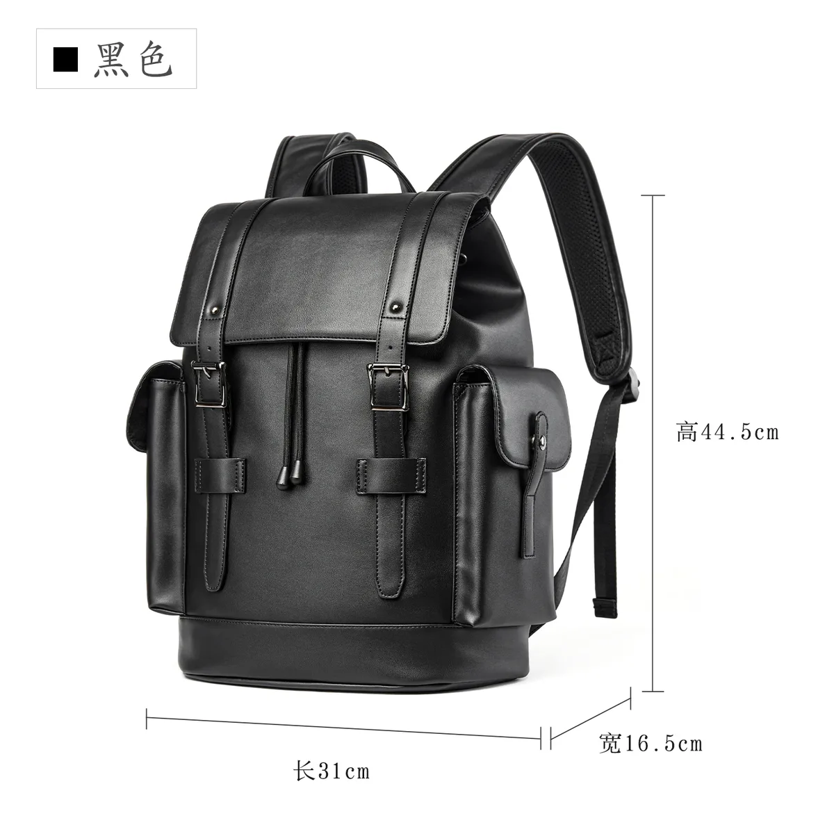 moyyi – sac à dos en cuir pvc pour hommes, grande capacité, étanche, durable, pour ordinateur portable, conception antivol pour les voyages d'affaires