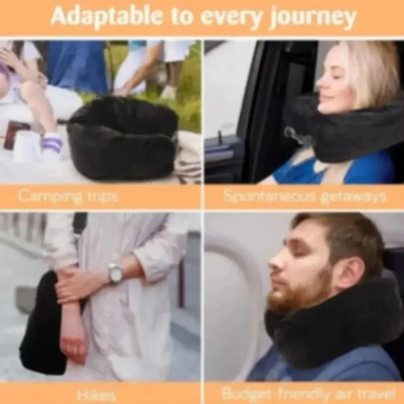 oreiller de voyage gonflable à sangles réglables, remplissable avec des vêtements, sac de voyage portable peu encombrant, bagage supplémentaire transformable
