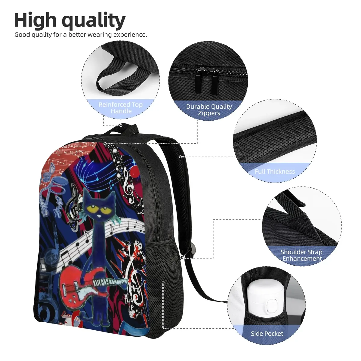 sac à dos pour enfants pete the cat, sac d'école préscolaire et maternelle pour filles et garçons