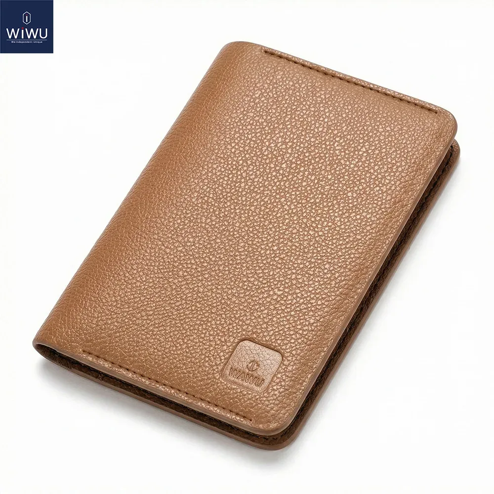 portefeuille wiwu master passport rfid anti-contrefaçon en cuir pu, pochette de rangement douce pour la peau, sac de transport
