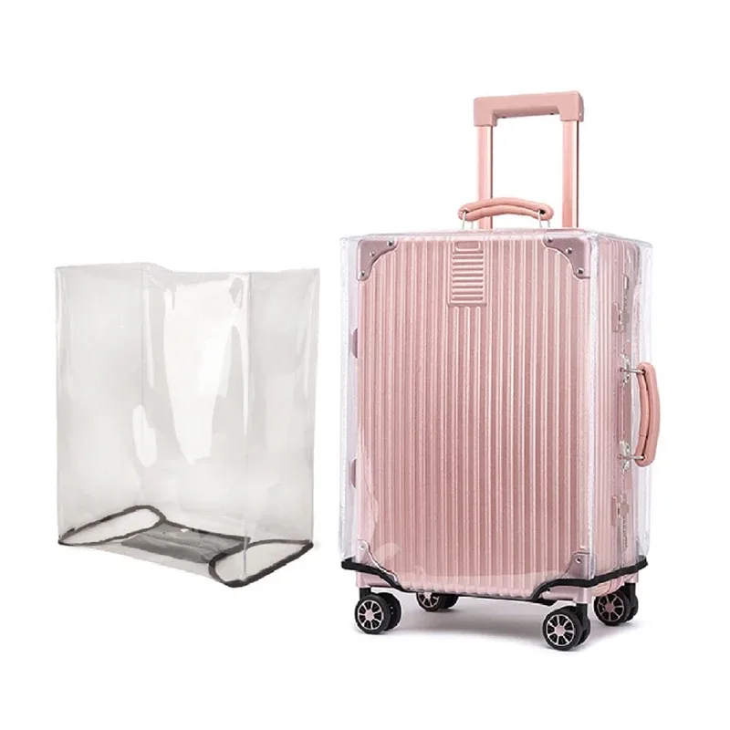housse de protection pour bagages à roulettes, imperméable, entièrement transparente, épaisse, en pvc