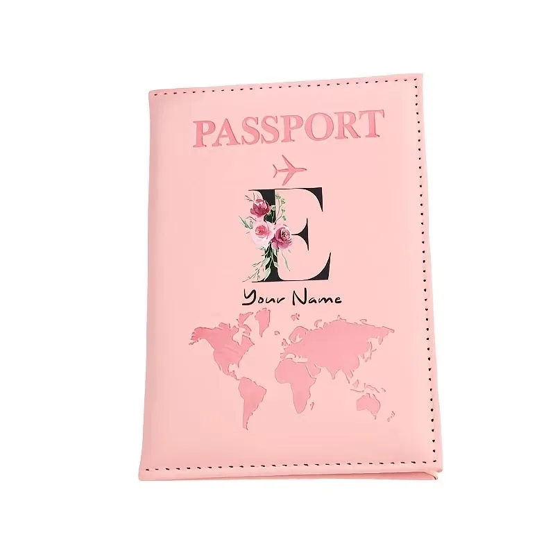 étui de passeport personnalisé, cadeau de voyage personnalisé avec nom/texte pour hommes, femmes, voyageurs - portefeuille porte-passeport léger et à fermeture ouverte