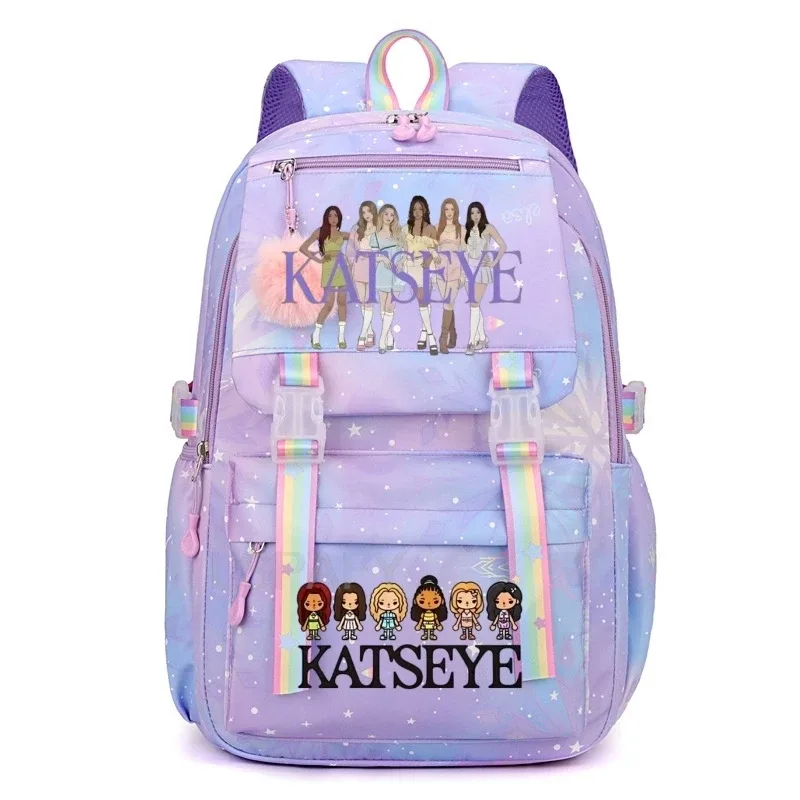 sacs d'école pour filles, sac à dos kpop katseye, sacs d'école décontractés à la mode pour adolescents, sac à dos léger pour étudiantes, sac à dos de voyage pour femmes