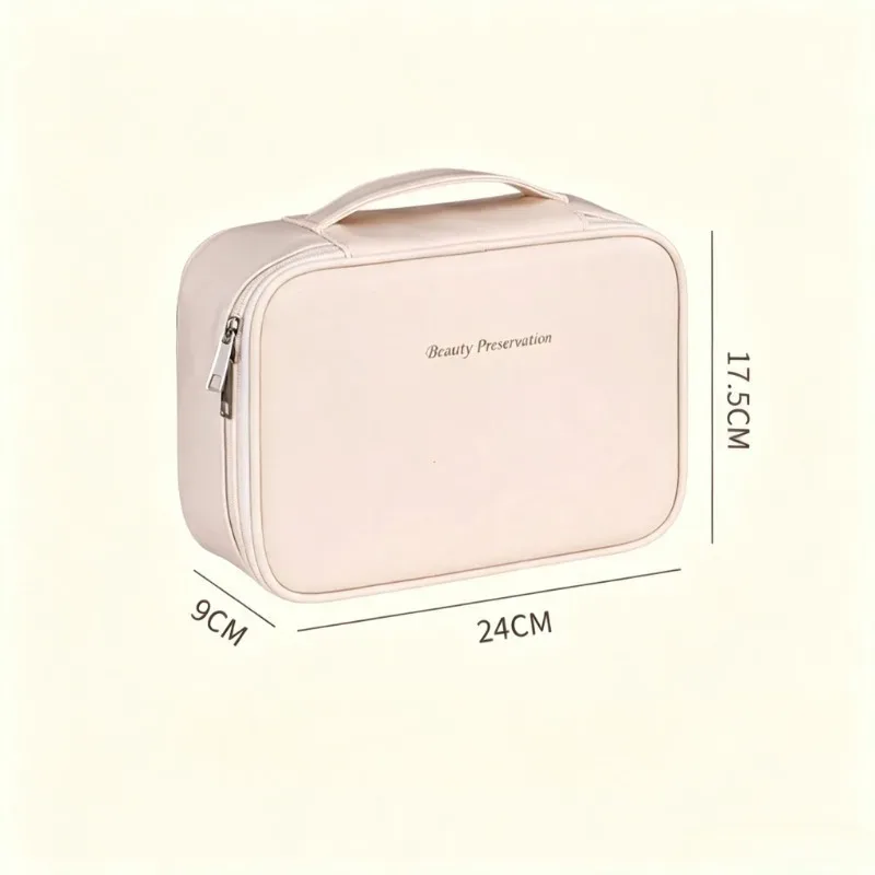 1pc sac de cosmétiques pour femmes, sac de rangement portable, grande capacité, sac de maquillage de luxe, organisateur de voyage, sacs de toilette essentiels.