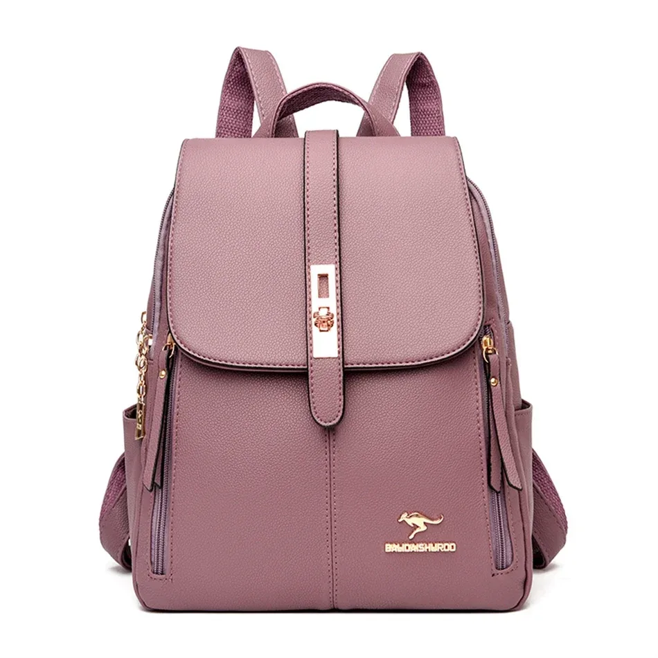 sac à dos de marque en cuir véritable pour femmes, sac à dos de haute qualité pour filles, sacs d'école, sac à dos de voyage pour dames, sac à dos