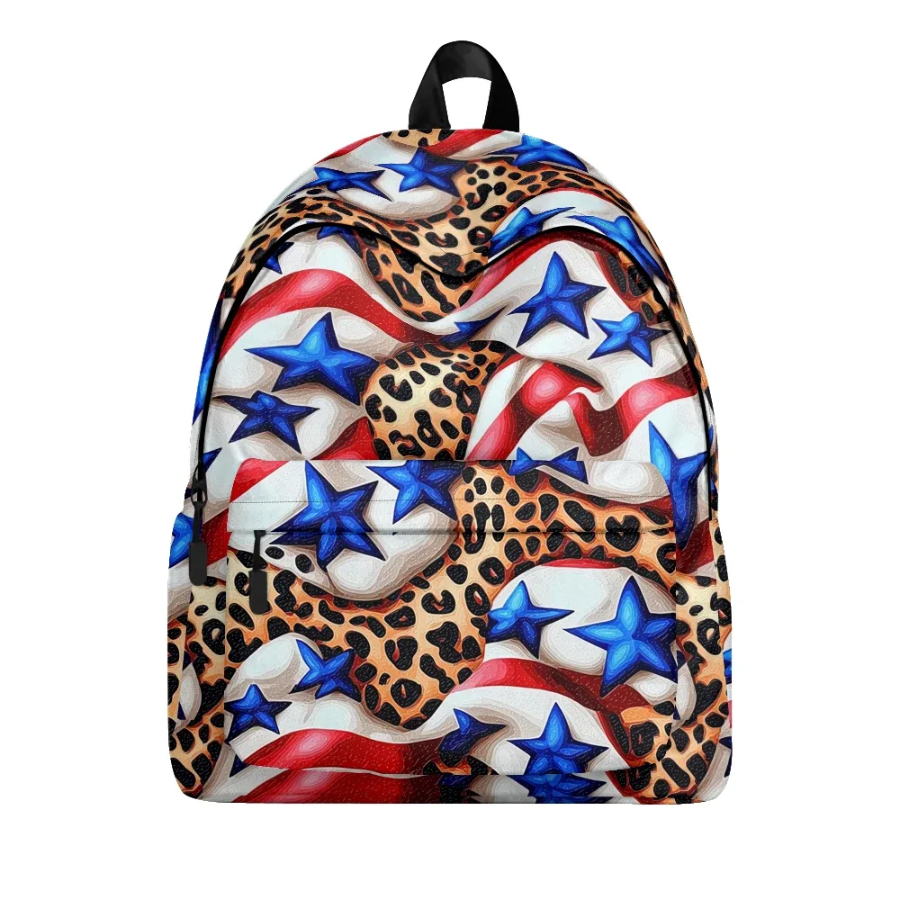 sac à dos imprimé à rayures étoiles patriotiques, aigle américain, sacs à crayons, bretelles réglables, sac d'école léger et durable, ensembles de voyage pour adolescents