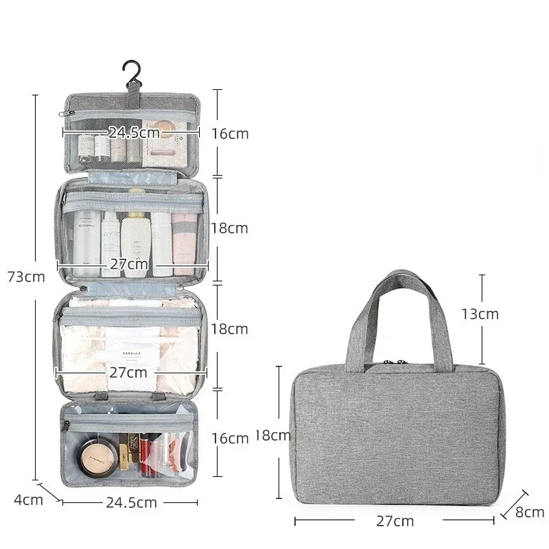 trousse de toilette pliable et étanche pour voyage, séparation sèche et humide, sac de rangement pour cosmétiques, sac à cosmétiques de grande capacité