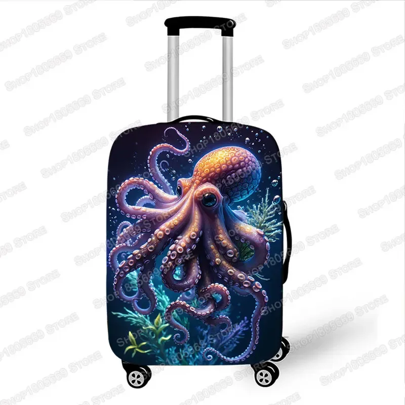 housse de protection pour bagages, motif dauphin/tortue/poulpe/étoile de mer, animaux océan, accessoires de voyage, 18-32 pouces