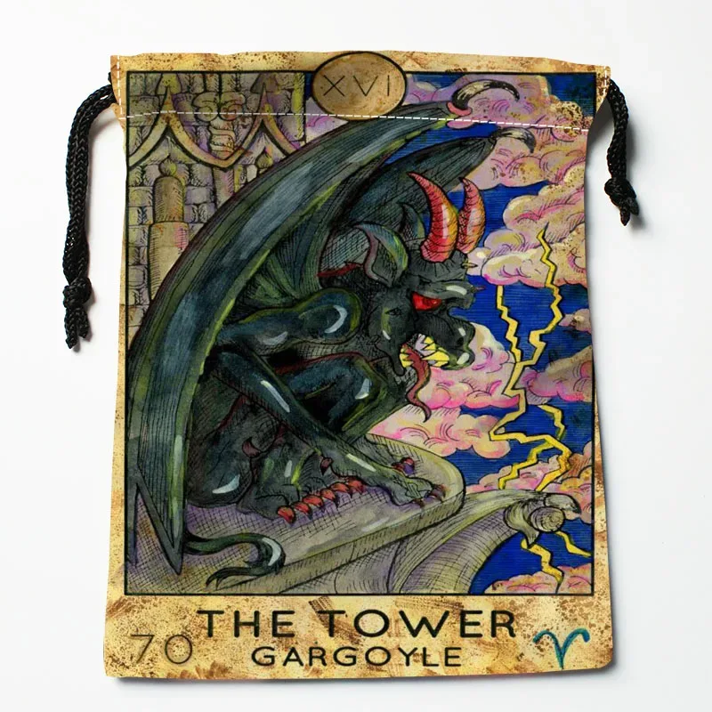 sacs à cordon personnalisés tarot, sacs cadeaux imprimés 18*22cm, pochette de voyage, sac de rangement pour vêtements, sac à main, trousse de maquillage