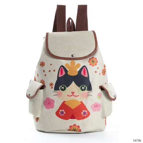 sac à dos imprimé chat mignon de dessin animé pour adolescentes, sac d'école, sac à dos de voyage de grande capacité, sac à dos de proximité pour filles, mode pour femmes