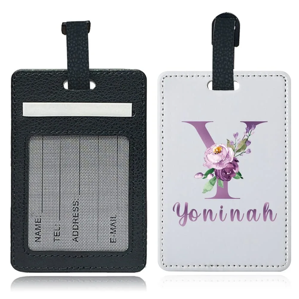 étiquette de bagage personnalisée en pu avec nom, porte-identifiant pour avion, porte-adresse pour valise, carte nominative, étiquette d'embarquement portable